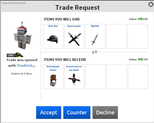 How To Accept A Trade In Roblox Fasrgator - how to trade on roblox on ipad 2019